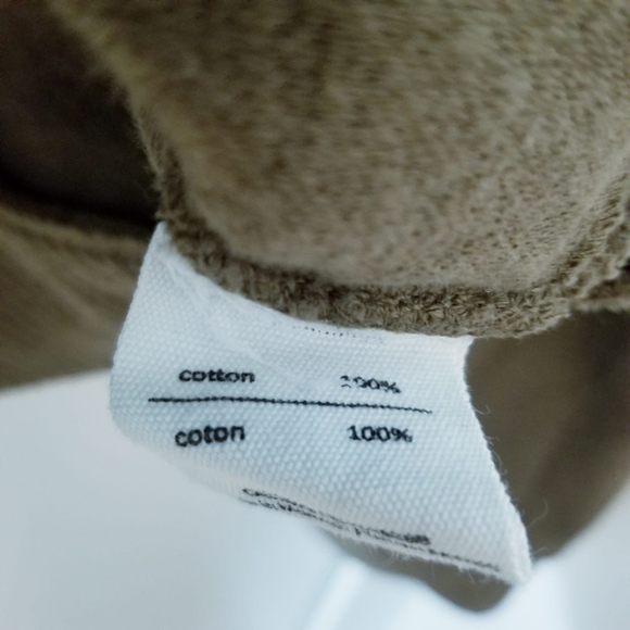 Oak + Fort | Olive Green Zip Sweater 100% Cotton Coat - Picture 6 of 6